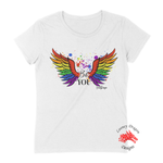 Women Short Sleeves Tee | LooneyDragon | Be YOU Rainbow Wings