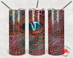 Orange and Blue Dragon Eye 20oz Skinny Tumbler | Looney Dragon Designs